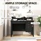 Computer Desk with Storage Vintage Design, Shelves and 4 Drawers